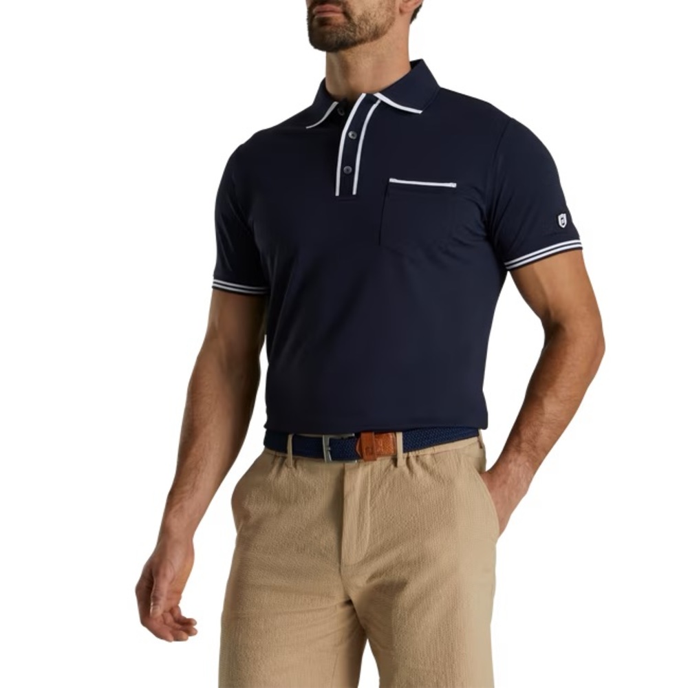 Navy Foot Joy X Todd Snyder large polo white tipped